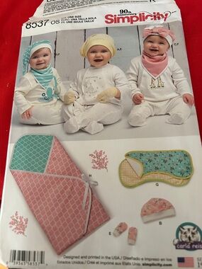 Simplicity Baby Pattern Set in Pink, Teal & Yellow not for cat suit pattern
